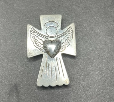 Broche colgante corazón ángel del suroeste de plata esterlina Carolyn Pollack Relios Foto 1 de 3