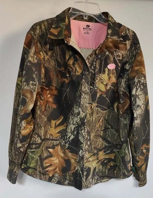 Mossy Oak Women's XL Hunting Shirt Long Sleeve Button Up Camouflage Camo Print G - Image 1 of 4