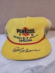Vintage Racing Indy 500 Pennzoil SnapBack Mesh Trucker Hat Red Rope Embroidery - Picture 1 of 8