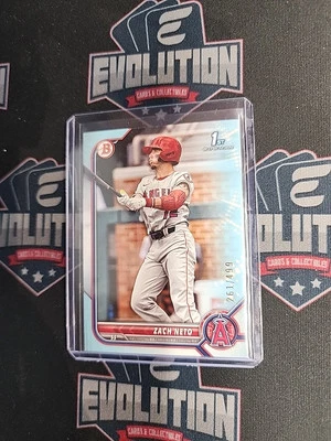 Zach Neto 2022 Bowman Draft Sky Blue 1st Bowman #168/499 #BD-18 Angels - Image 1 of 2