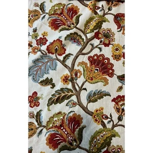 P Kaufmann Granada Twilight Upholstery Basketweave Fabric Floral 6.9 yds - Picture 1 of 9