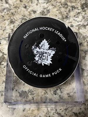 AUSTON MATTHEWS TORONTO MAPLE LEAFS Goal Scored Puck GAME USED 3/15/2025 - Image 1 of 4
