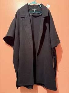 Forever 21 Womens Coat OS One Size Black Short Sleeve Open Front F21 New - Picture 1 of 7