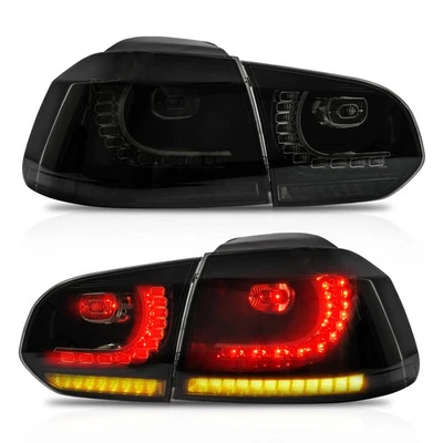 VLAND SMOKED LED Tail Lights For 2008-2013 VW Golf VI MK6 GTI R  W/Sequential - Image 1 of 4