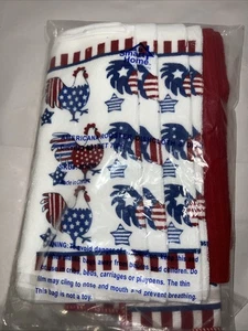 Juego de toallas de cocina Smart Home 6 toallas y alfombrilla de secado Americana Rooster Patriotic - Imagen 1 de 4