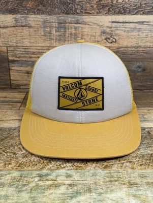 Volcom Stone Patch Yellow Mesh Snapback Hat Cap - Image 1 of 4