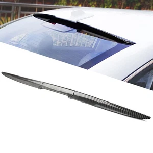 3 Pcs Carbon Fiber PVC Car Rear Wing Lip Spoiler Tail Trunk Roof Trim Universal - Picture 1 of 10