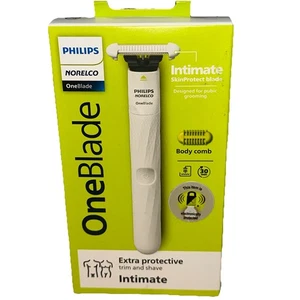 Philips Norelco OneBlade Intimate Electric Pubic Groomer (QP1924/70) White *NEW* - Picture 1 of 4