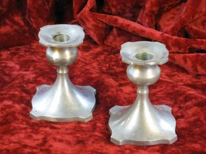 Art Nouveau Pewter Candle Holders By Poole Taunton Mass - Picture 1 of 1
