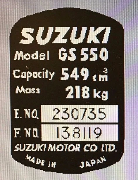 CALCOMANÍA RESTAURACIÓN MARCO CABEZAL SUZUKI GS550 Foto 1 de 1