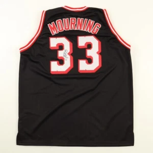Autographed/Signed Alonzo Mourning Miami  Basketball Jersey JSA COA - Picture 1 of 5