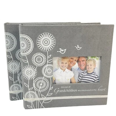 Photo Album Joys of Grandchidren Gray floral 4x6 Lot of 2 120 photos each Nwot - Image 1 of 4