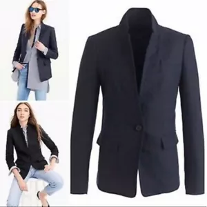 NWT J.CREW Size 4 Regent blazer in linen NAVY BLUE Style B8430 $178 - Picture 1 of 4