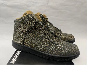 Nike Dunk High ID 628303 991 11 By You Black Gold Cement Elephant Print 2013 DS - Picture 1 of 6
