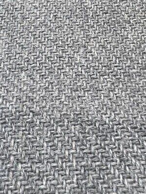 Gray basket-weave wool-like synthetic (as per burn test), 34"Lx60"W. Beautiful - Image 1 of 4