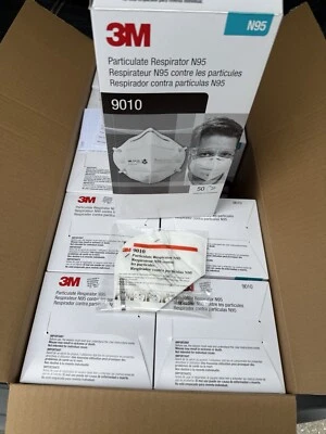 Box of 500 - 3M 9010 N95 Particulate Respirator Face Mask - New - Image 1 of 4