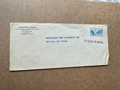 Canal Zone WWII Censor Cover  +Solo Franking #C10 +15C Rate +US Army Chop - Image 1 of 3