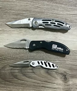 Lot Of 3 Maxam Folding Pocket Knives Combo & Plain Edge Liner Lock & Lock Back - Picture 1 of 5