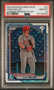 2024 Bowman Chrome Mega Box BCP27 Aidan Miller Image Variation SP PSA 10 POP 9 - Picture 1 of 2