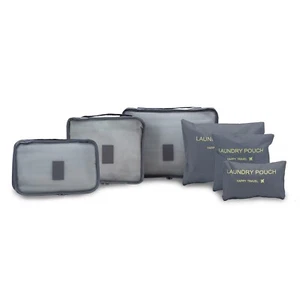 Elite Gepäck 6 Stück Reise Packwürfel für Handgepäckorganisation - grau - Bild 1 von 6