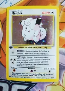 Pokemon Melofee Clefairy Base Set FRENCH 1st Edition Holo Rare #5 LP-NM - Picture 1 of 2