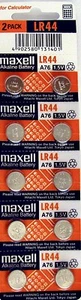 LR44 Maxell (10 piece) LR44 MAXELL A76 L1154 AG13 357 New Alkaline Battery - Picture 1 of 3