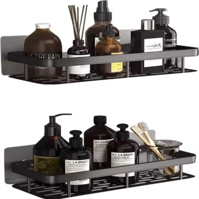 TIKA 2-Pack Adhesive Corner Shower Caddy Organizer – Bathroom Storage Shelf Rack