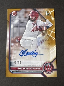 2022 Bowman - Paper Prospect Autographs Orlando Martinez #PPA-OM Gold Border /50 - Picture 1 of 3