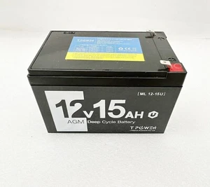 New 12V 15AH F2 Terminal Sealed Lead-Acid Battery AGM For Scooter - Picture 1 of 5