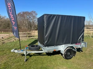 New Apache 8x4 Tarp Box Trailer inc Rear Doors & Removable cover ✅ Black Edition - Picture 1 of 15