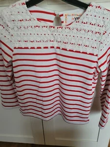 Primark YD Red & White Striped Top Age 11-12 - Picture 1 of 8