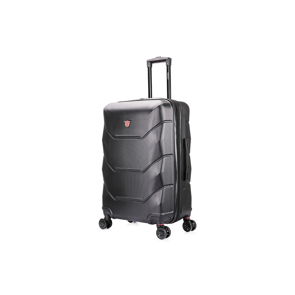 DUKAP ZONIX PC/ABS Plastic 4-Wheel Spinner Luggage Black (DKZON00M-BLK)