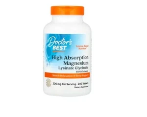 Doctor's Best, High Absorption Magnesium 100% Chelated, 100 mg, 240 Tablets - Picture 1 of 2