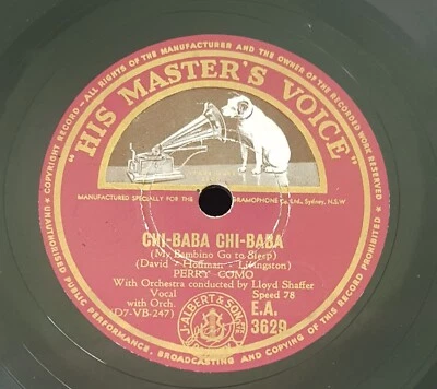 Perry Como – Chi-Baba Chi-Baba (My Bambino Go To Sleep) - 1947 78RPM 10" - Image 1 of 2