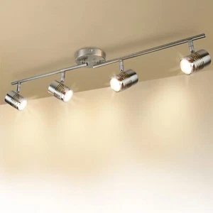 Track Lighting 4/6 Lights Spot Light Flush-Mount Ceiling Light Fixture - Picture 1 of 25