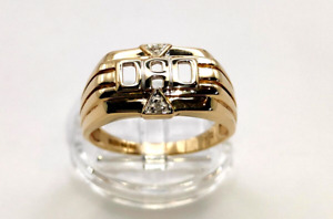 Diamond set DAD 9ct 9 Carat Solid Gold Signet Ring Jewellery UK U US 10.5 EU 63