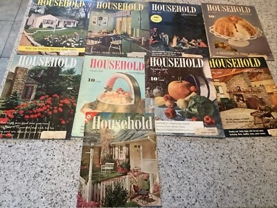 1950’s Household Magazine Color Front covers ONLY Lot Of 9 Vintage Decor Homes - Image 1 of 4