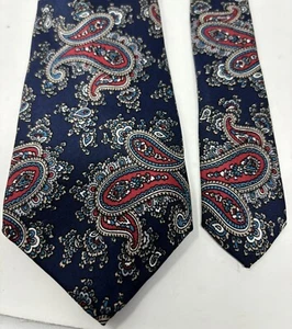 Corbata Phillipe Perrier 55 1/2" x 3" Azul Rojo Blanco Paisley - Imagen 1 de 6