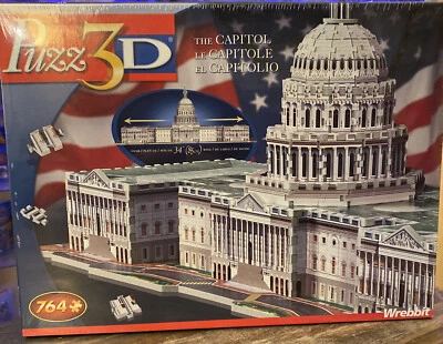 Puzz 3D US Capitol Puzzle 764 Foam Backed Pieces Hasbro Wrebbit Puzz3D -  SEALED - Image 1 of 2