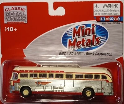 CMW Mini Metals #32114 1951-1952 GMC PD 4103 Trailways Coach Blank Destination - Image 1 of 3