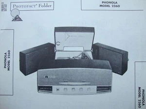 Original Sams Photofact Manual PHONOLA 2260 (532) - Picture 1 of 1