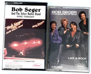 Bob Seger & the Silver Bullet Band Like A Rock & Nine Tonight Cassette Bundle - Picture 1 of 13