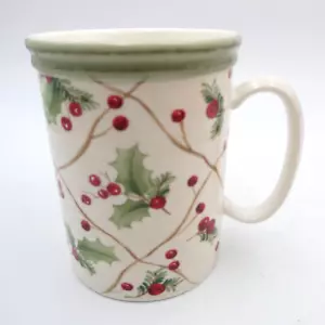Taza enrejado Lenox Holiday Gatherings Holiday Acebo de Navidad firmada - Imagen 1 de 9