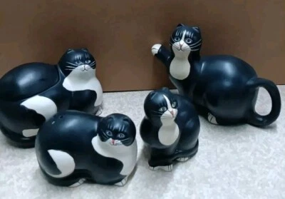 Sakura W Kimble Esmoquin Blanco y Negro Grasa Gato Crema, Azúcar, Sal y Pimienta Set Foto 1 de 4