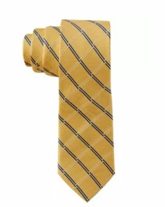RALPH LAUREN Big Boys Plain Classic Silk Katonah Allover Grid Print Ties Yellow - Picture 1 of 4