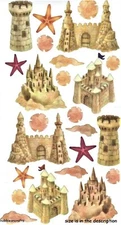 Sticko-Aufkleber – Pergament-Sandburgen – Bastel-Scrapbook – Urlaub am Strand