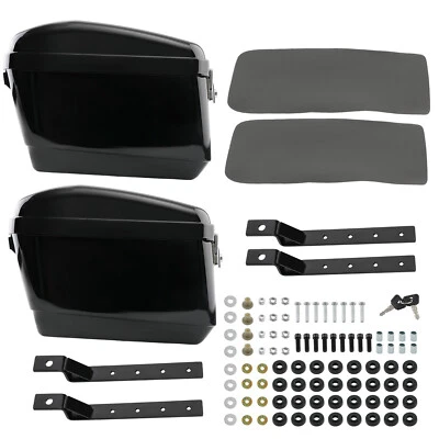 Motorcycle Hard Side Box Saddle Bags Universal Luggage For Honda Yamaha Suzuki - Image 1 of 4