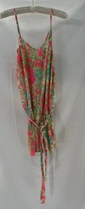 Lily Pulitzer Romper Women Sz S Pink Green Floral Sassy Preppy Beach Coastal - Picture 1 of 11