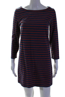 Vestido Joie Mujer Rayas Mangas Largas Azul Naranja Algodón Talla Extra Pequeño Foto 1 de 4