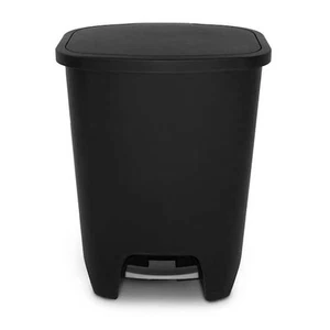 20 Gal. Black Step-On Plastic Trash Can with Clorox Odor Protection of The Lid - Picture 1 of 7